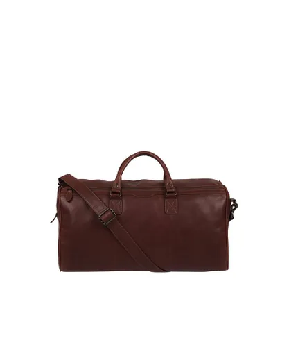 Conkca London Womens 'Edu' Conker Brown Leather Holdall - One Size