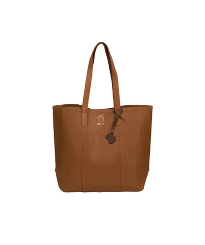 Conkca London Womens 'Hardy' Saddle Tan Vegetable-Tanned Leather Shopper Bag - One Size