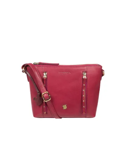Conkca London Womens 'Pip' Orchid Leather Cross Body Bag - Pink - One Size