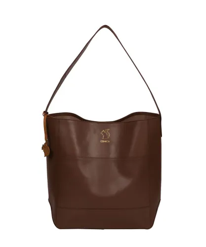 Conkca London Womens 'Reynolds' Ombre Chestnut Vegetable-Tanned Leather Shoulder Bag - One Size