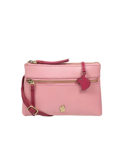 Conkca London Womens 'Sweetie' Blush & Orchid Leather Cross Body Bag - Pink - One Size