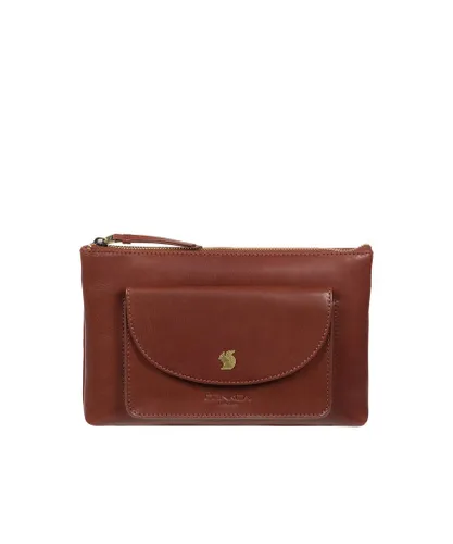 Conkca London Womens 'Treasure' Conker Brown Leather Clutch Bag - One Size