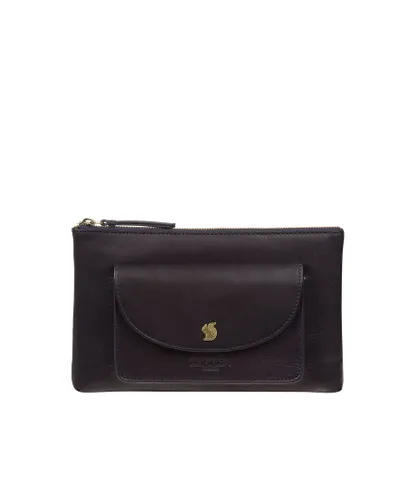 Conkca London Womens 'Treasure' Navy Leather Clutch Bag - One Size