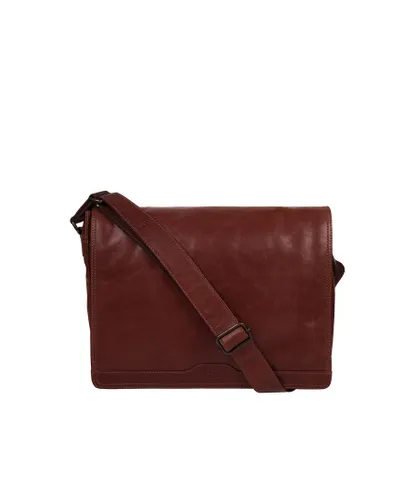 Conkca London Womens 'Zico' Conker Brown Leather Messenger Bag - One Size
