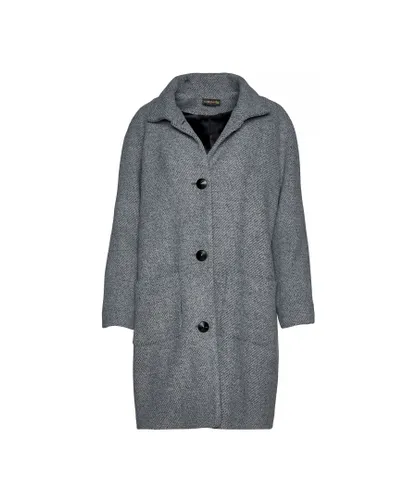 Conquista Womens Wool Blend Grey Coat by Fashion