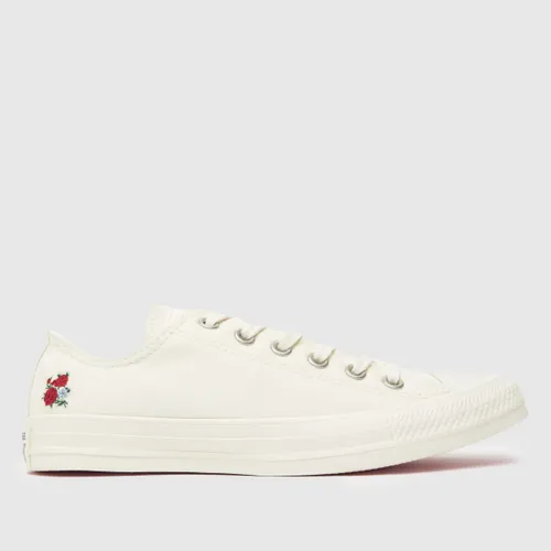 Converse All Star Embroidered Floral Trainers In White