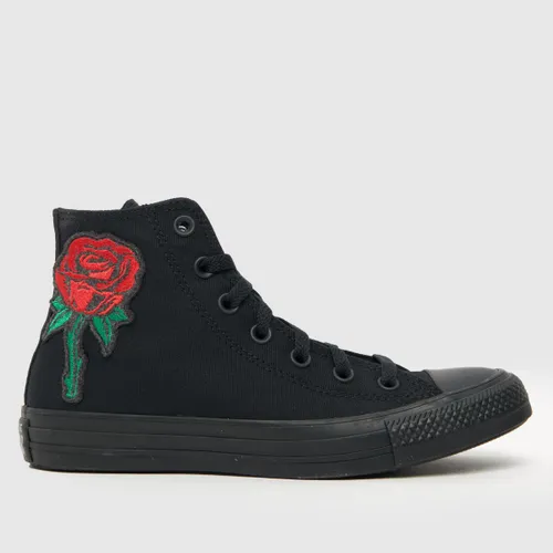 Converse All Star Hi Rose Trainers In Black & Red