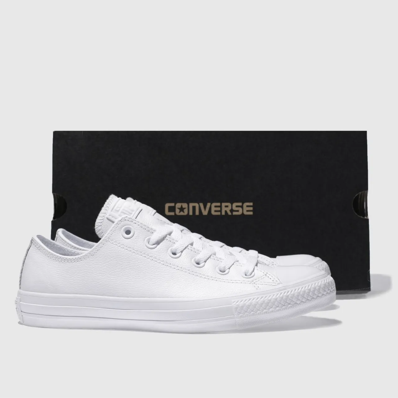 Converse All Star Leather Mono Ox Trainers In White