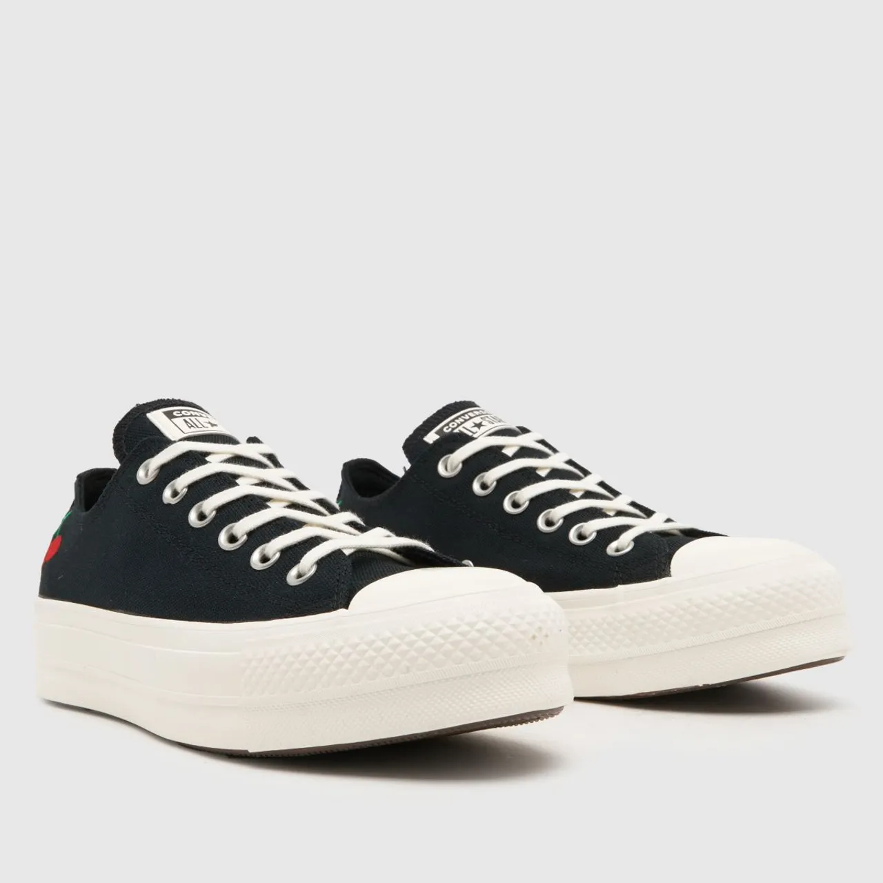 Converse all Star Lift ox Cherry on Trainers in Black & Red