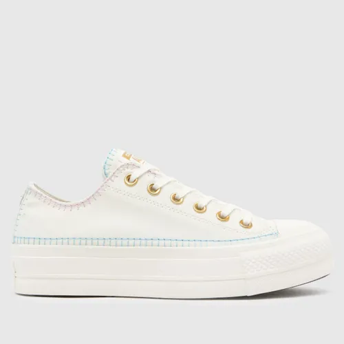 Converse all Star Lift ox Craft Stitch Trainers in White & Gold