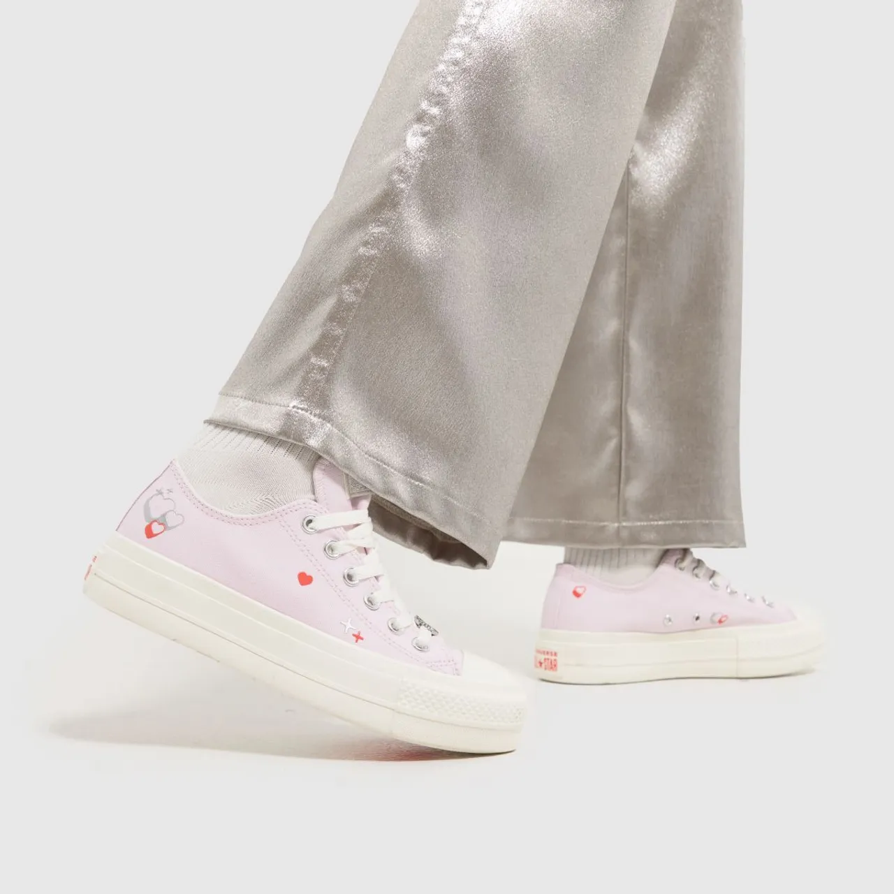 Converse all Star Lift ox y2k Heart Trainers in Lilac