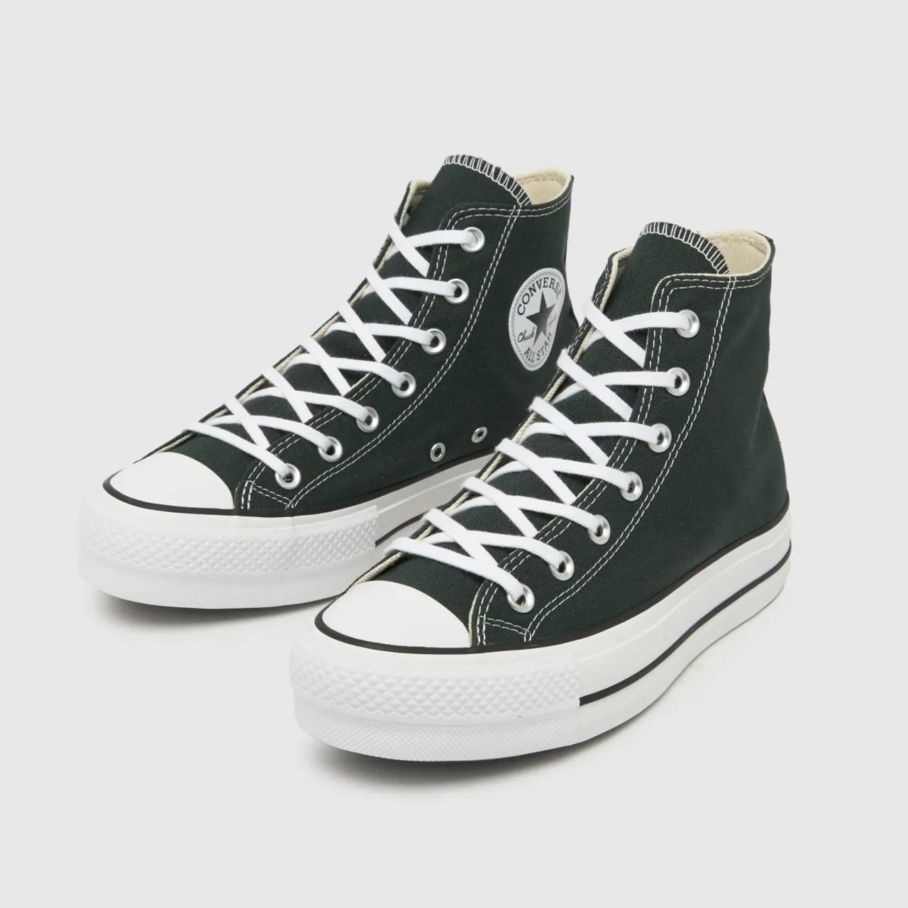Converse All Star Lift Trainers In Dark Green