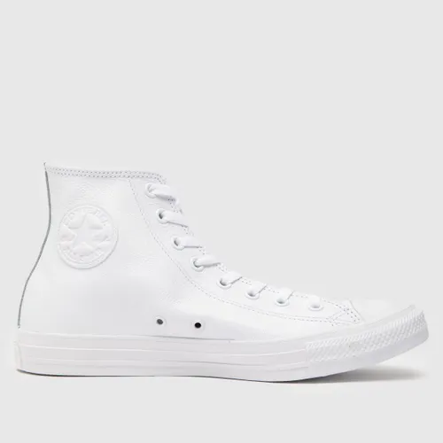 Converse All Star Mono Leather Hi Trainers In White