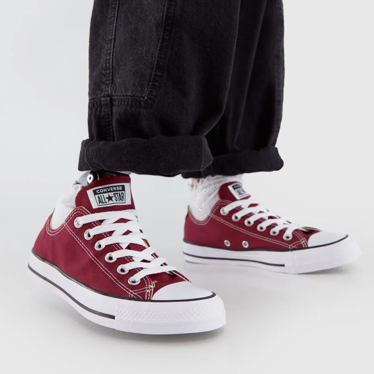 Converse All Star Oxford Trainers In Burgundy