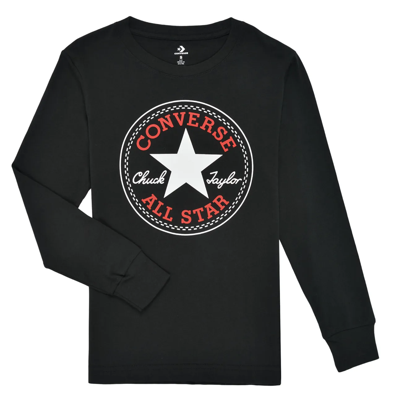 Converse  CHUCK PATCH LONG SLEEVE TEE  boys's  in Black