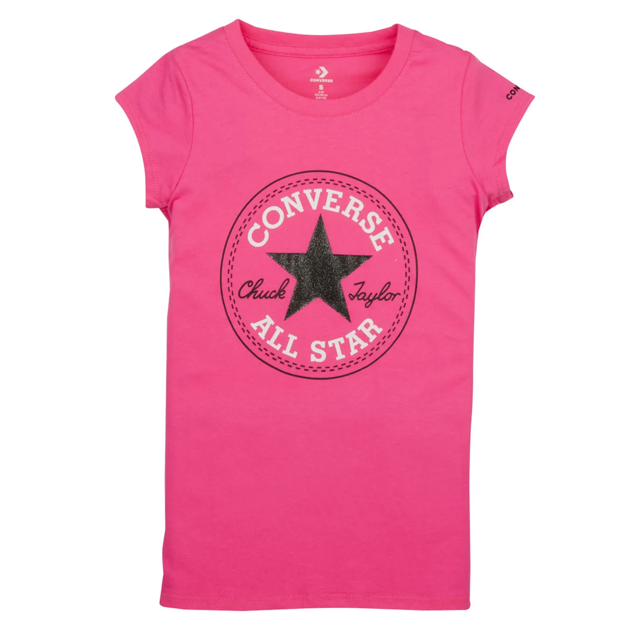 Converse  CHUCK PATCH TEE  girls's Children's T shirt in Pink