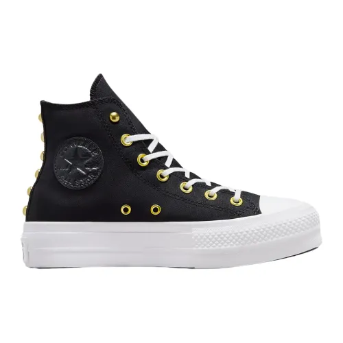 Converse , Chuck Taylor All Star Hi Lift Star Studded Sneakers ,Black female, Sizes: