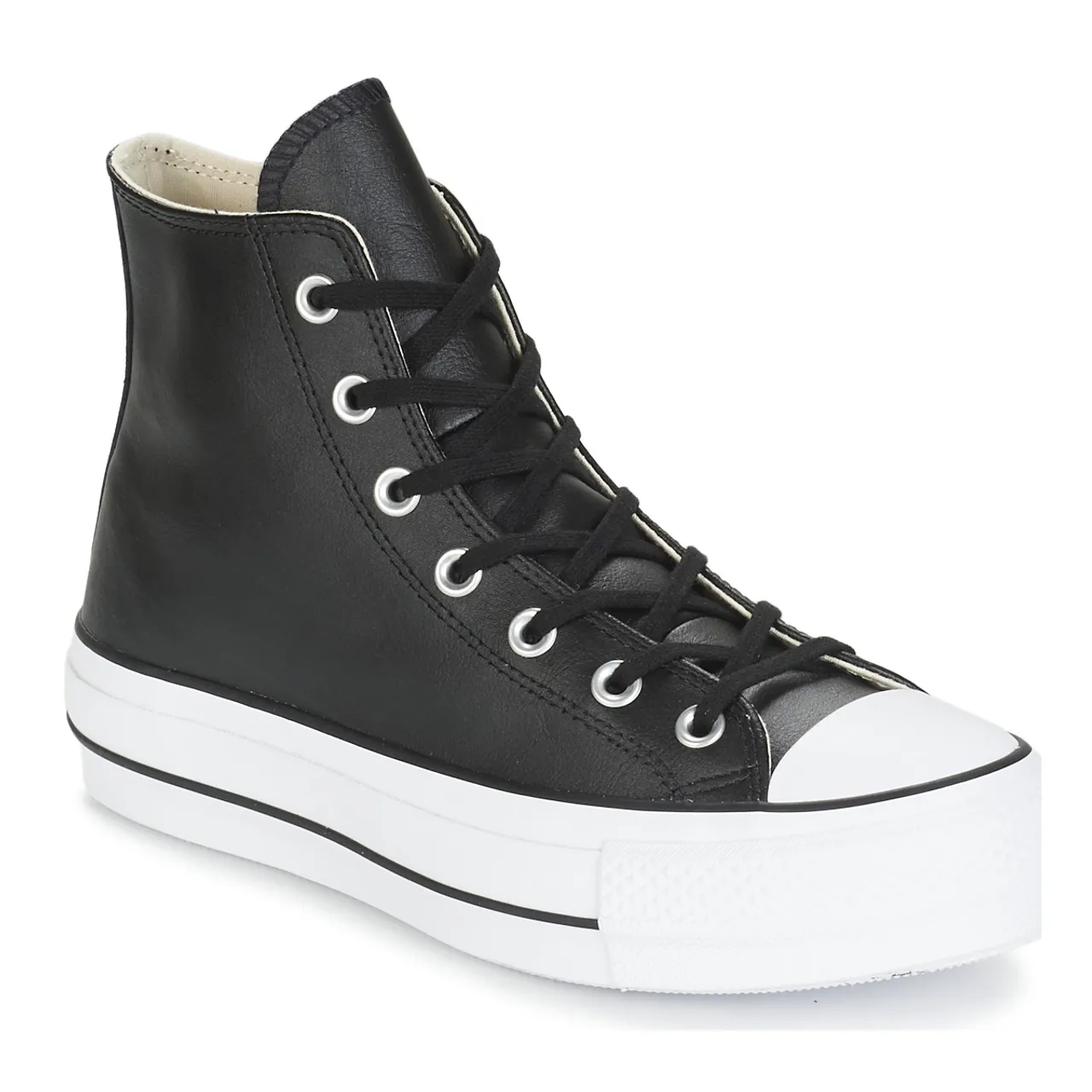Converse  CHUCK TAYLOR ALL STAR LIFT CLEAN LEATHER HI  women's Shoes (High-top Trainers) in Black