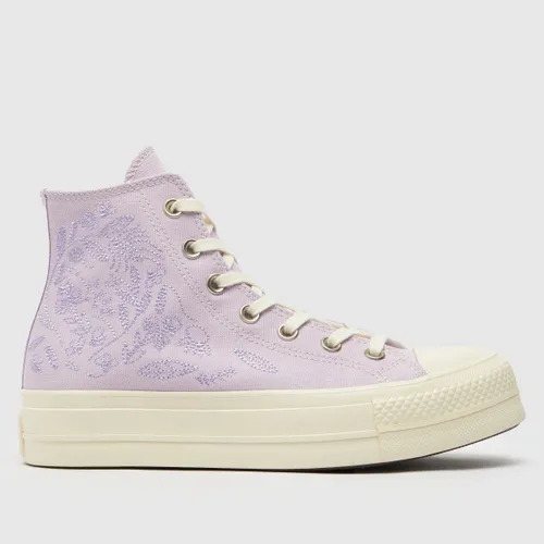 Converse Chuck Taylor All Star Lift Hi Trainers In Lilac