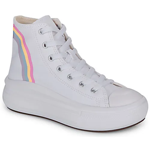 Converse  CHUCK TAYLOR ALL STAR MOVE PLATFORM RAINBOW CLOUD HI  girls's Children's Shoes (High-top Trainers) in White