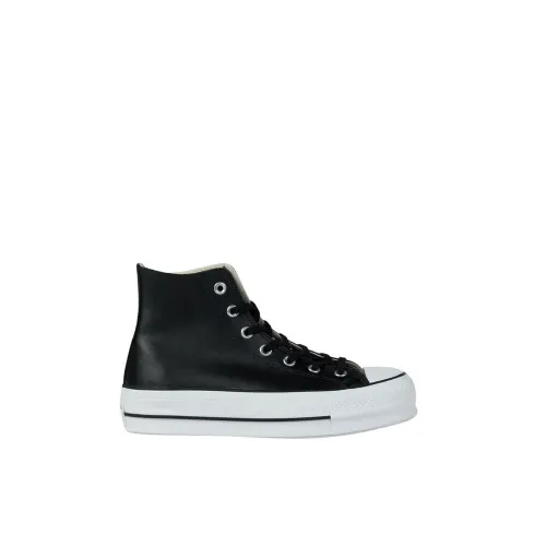 Converse , Chuck Taylor All Star Platform Leather High-Top Sneakers ,Black female, Sizes:
