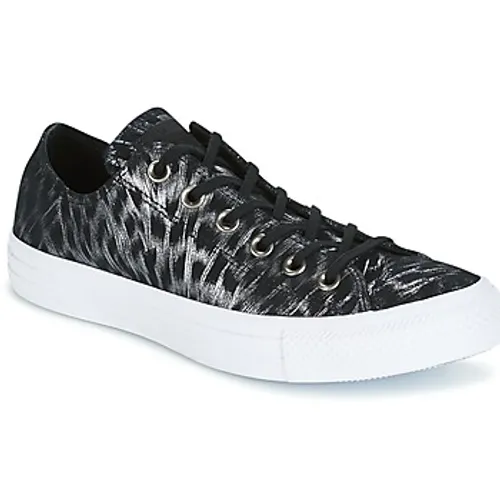Converse  CHUCK TAYLOR ALL STAR SHIMMER SUEDE OX BLACK/BLACK/WHITE  women's Shoes (Trainers) in Black