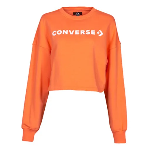 Converse  EMBROIDERED WORDMARK CREW  women's Sweatshirt in Orange