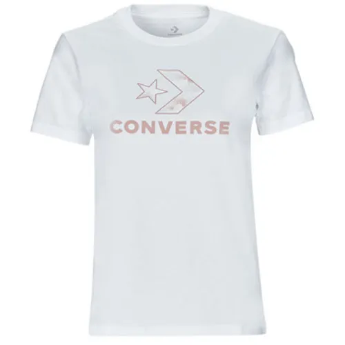 Converse  FLORAL STAR CHEVRON  women's T shirt in White