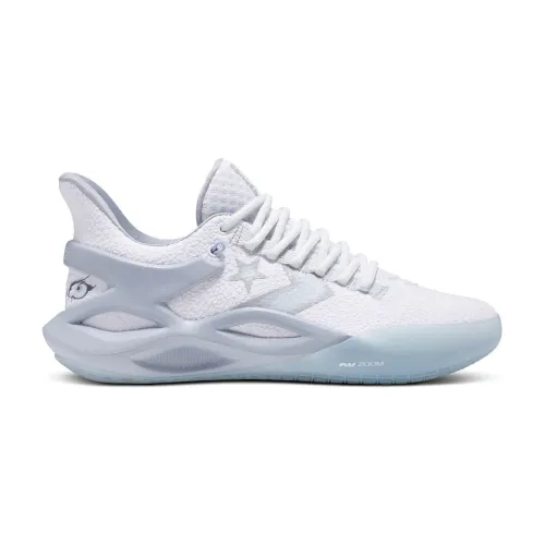 Converse , Futuristic Design Basketball Shoe with Blue Glow ,White male, Sizes: