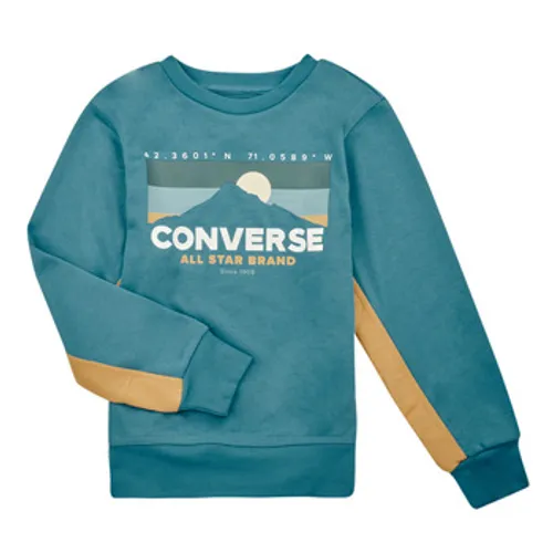 Converse  GEAREDUPBLOCKEDFTMIXCREW  boys's Children's sweatshirt in Blue