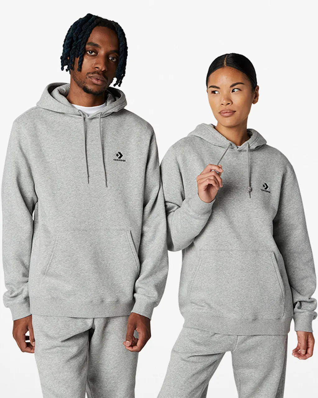 Converse Go-To Embroidered Star Chevron Standard-Fit Fleece Hoodie
