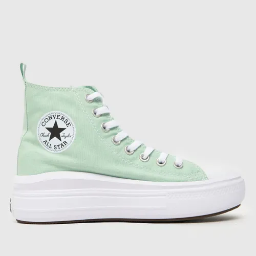 Converse Light Green all Star hi Move Girls Youth Trainers