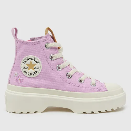 Converse Lilac all Star Lugged Lift Girls Junior Trainers