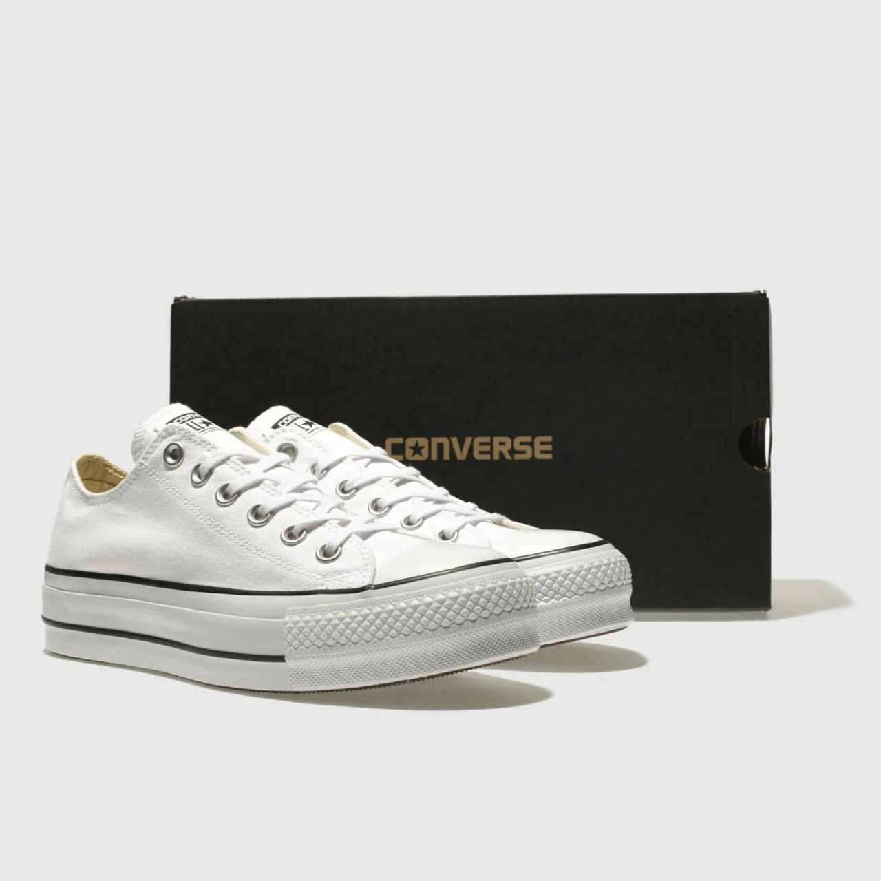 Converse Ox Lift Platform Trainers In White