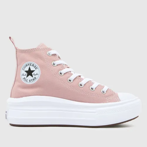 Converse Pale Pink all Star Move hi Girls Junior Trainers