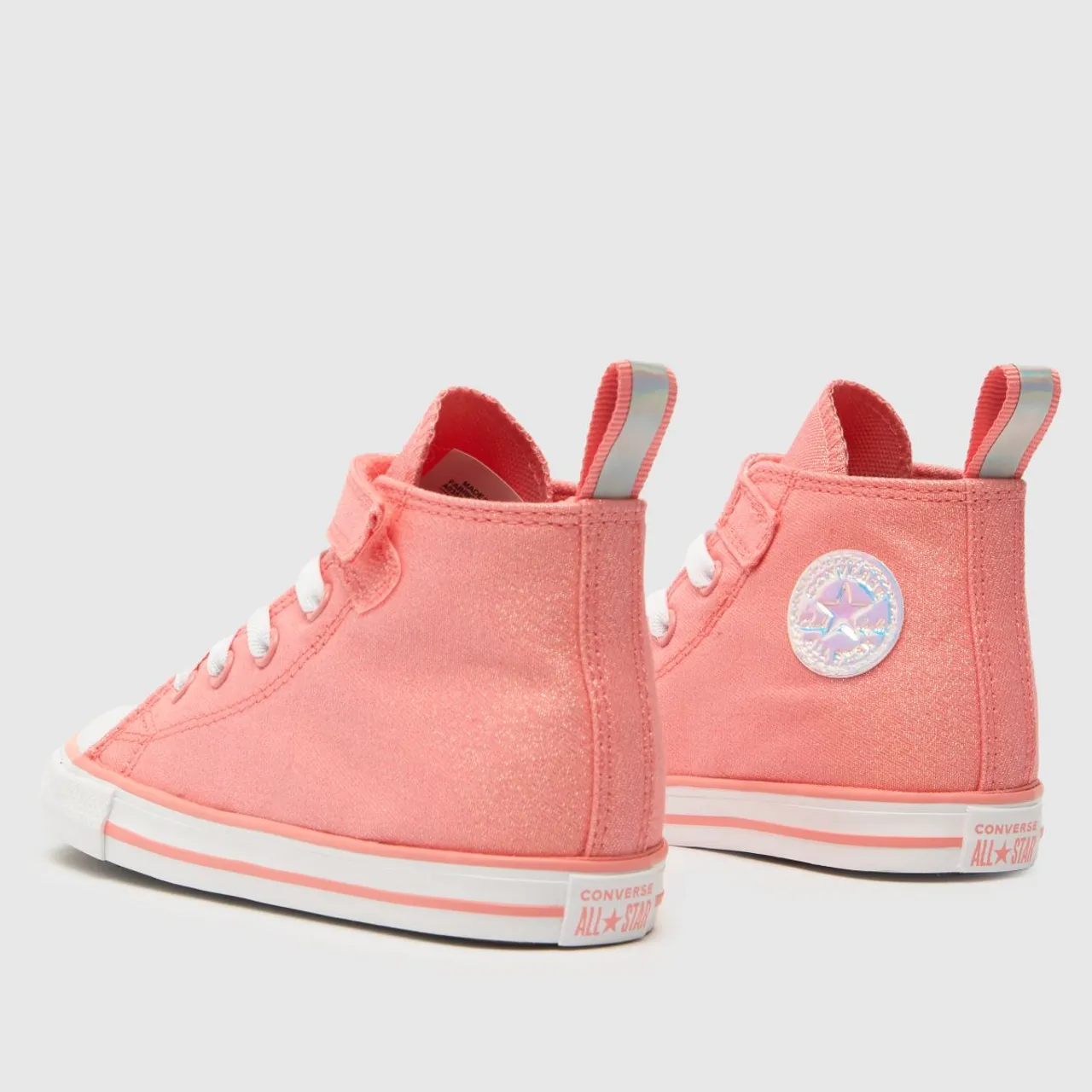 Converse Peach All Star Hi 1v Iridescent Girls Toddler Trainers