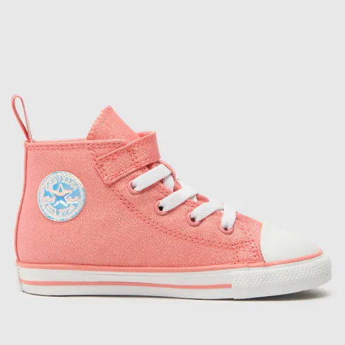 Converse Peach All Star Hi 1v Iridescent Girls Toddler Trainers