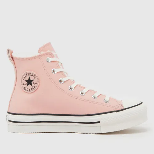 Converse Pink All Star Eva Lift Hi Girls Youth Trainers
