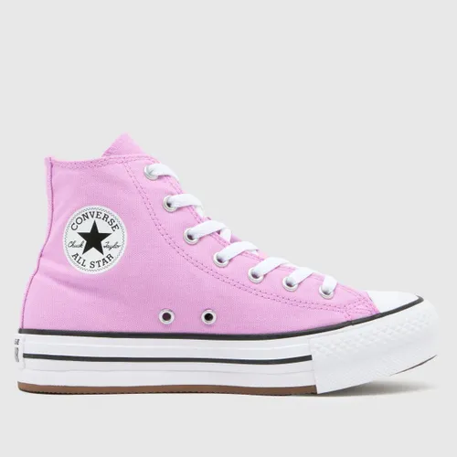Converse Pink all Star eva Lift hi Girls Youth Trainers