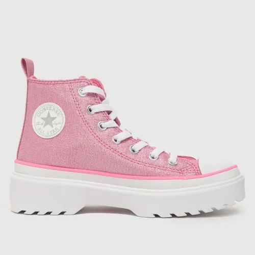 Converse Pink All Star Lugged Lift Girls Youth Trainers