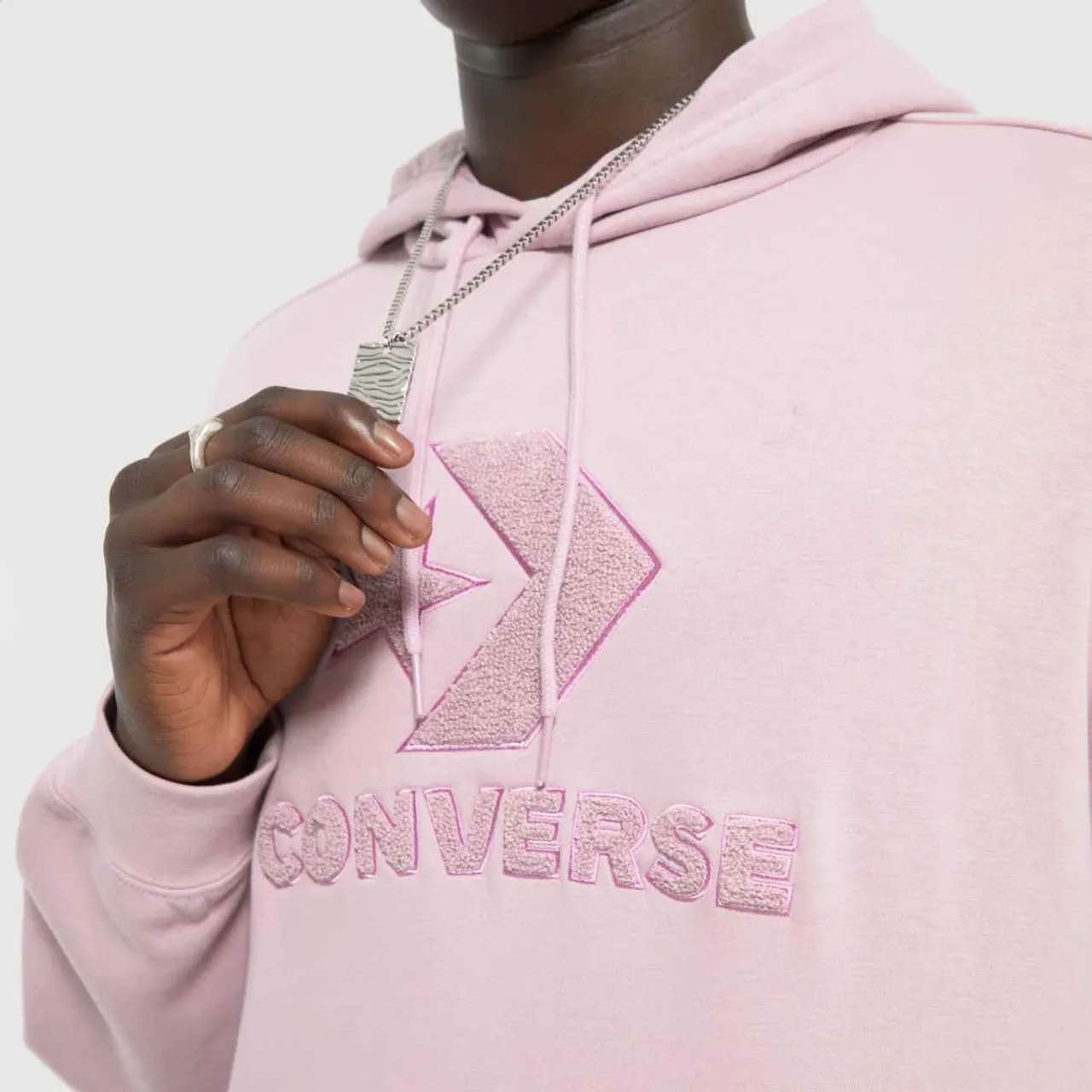 Converse Star Chevron Hoodie In Pink