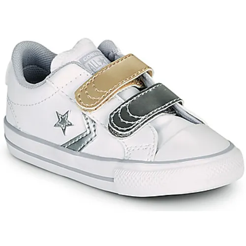 Converse  STAR PLAYER 2V METALLIC LEATHER OX  girls's Children's Shoes (Trainers) in White