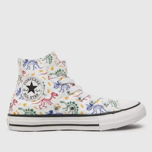 Converse White All Star Hi 1v Easy-on Boys Junior Trainers