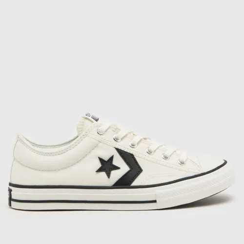 Converse White & Black Star Player 76 Boys Youth Trainers