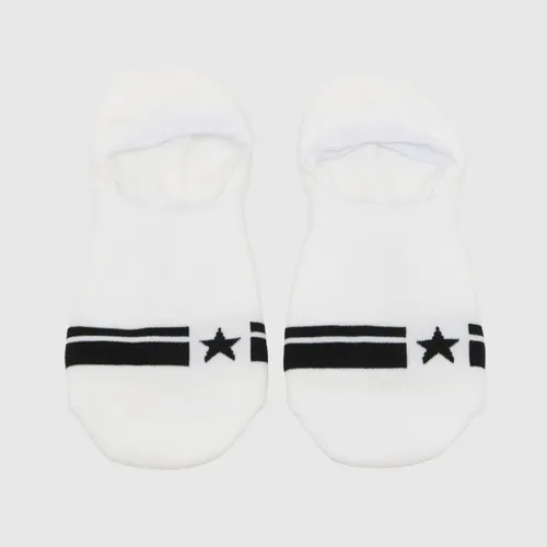Converse White & Black Stripe no Show Socks 2 Pack