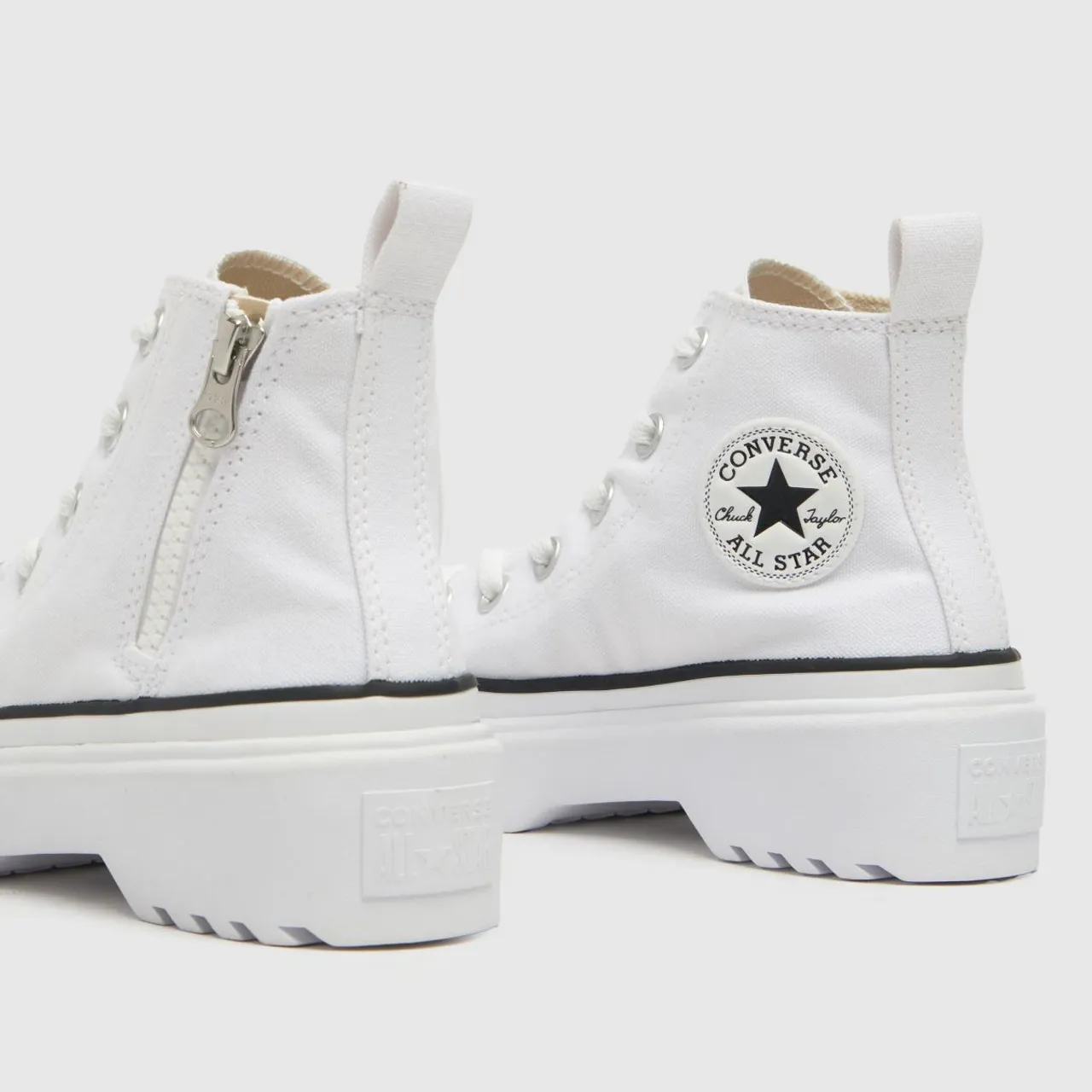 Converse White Lugged Lift Girls Junior Trainers