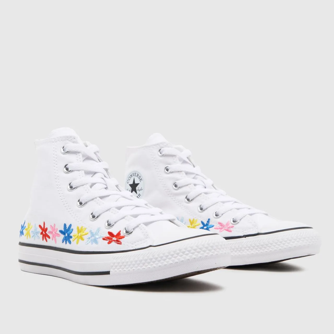 Converse White Multi all Star hi Girls Youth Trainers