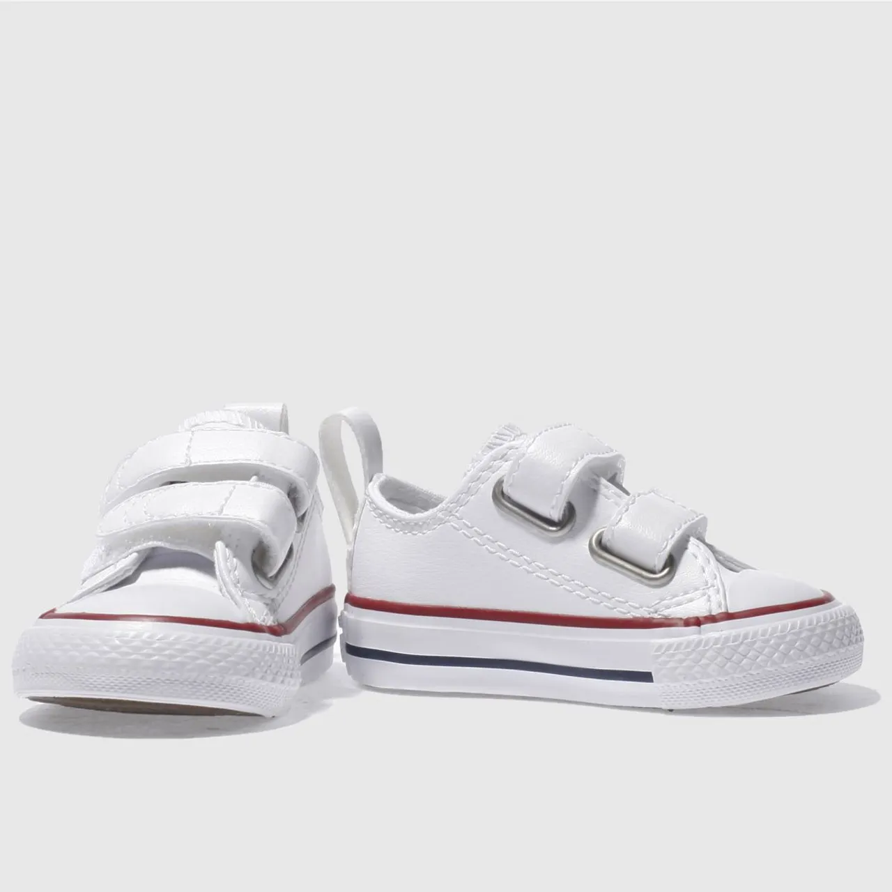 Converse White & Red All Star 2v Lo Toddler Trainers