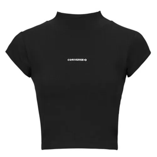 Converse  WORDMARK TOP BLACK  women's T shirt in Black