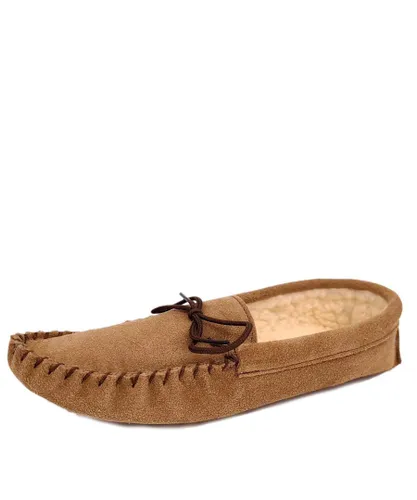 Coopers Softsole Mens Moccasin Suede Leather Tan Slippers